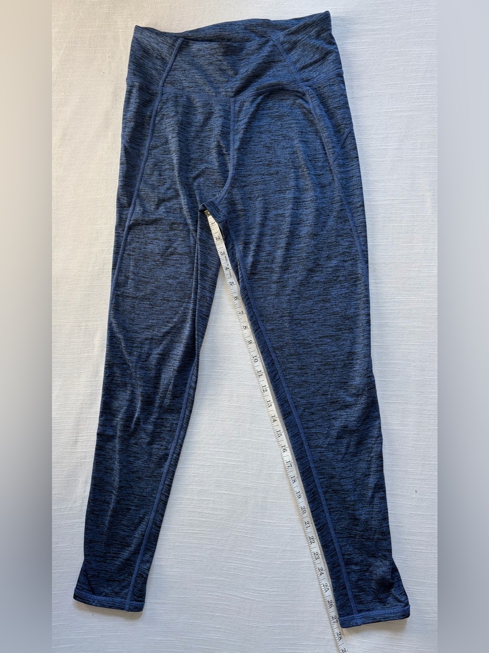 Cuddl Duds Blue and Black Heather Leggings